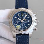 JH Factory Breitling Avenger Chronograph 7750 Blue Dial Blue Leather Strap